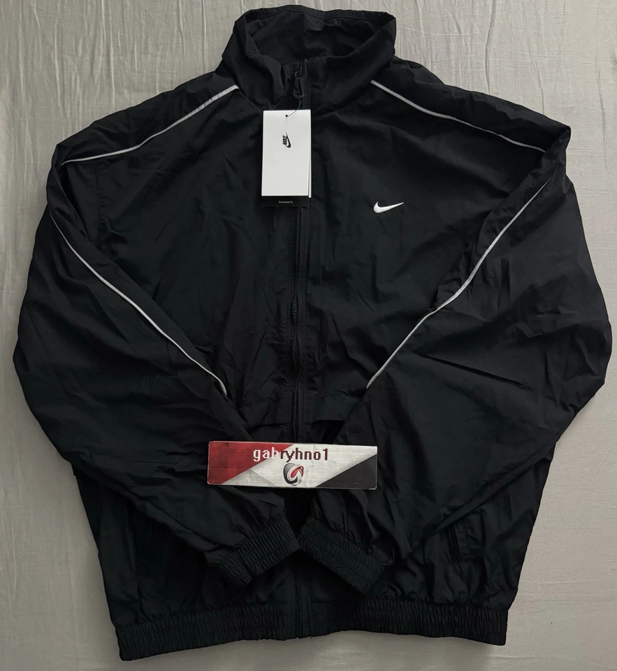 Nike Track Sportwear Solo Swoosh Retro Woven Jacket FB8622-010 Size Large Men