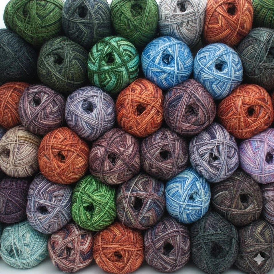 Sockenwolle Strumpfwolle Color 4-fach   10x100gr bunt sortiert  Aktionspaket - Bild 1 von 3