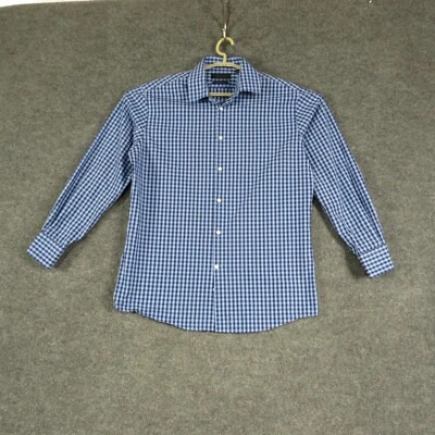 Camisa de vestir Bloomingdales para hombre 32 azul manga larga con botones Foto 1 de 4
