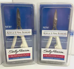(2) SALLY HANSEN PROFESSIONAL Acrylic & Nail Scissors *MADE IN SOLINGEN GERMANY - Picture 1 of 4