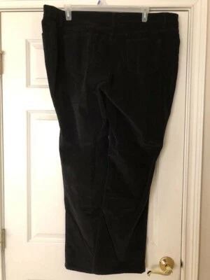 Pantalones negros de pana de algodón/spandex 20 W Style & Co para mujer Foto 1 de 3