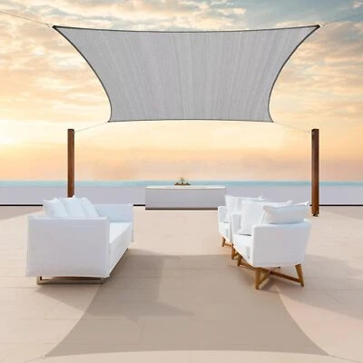 Colourtree Grey Custom Size Rectangle Sun Shade Sail Canopy Fabric Cover Patio