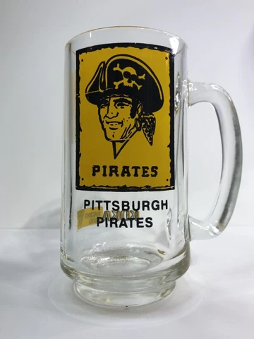 PITTSBURGH PIRATES VINTAGE 1970'S GLASS BEER MUG KDKA RADIO WORLD CHAMPIONS Cover