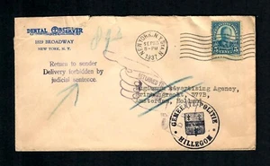 RARO 1937 Devolución con Dedo Prohibido por Sentencia Judicial Nueva York a Holanda PH47 - Imagen 1 de 2