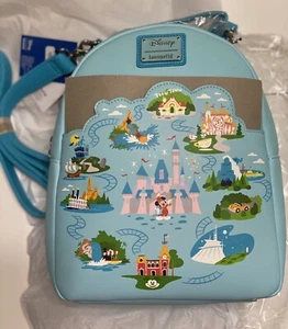 Mini Mochila Loungefly Disneyland Disney 65 Aniversario Convertible Azul Nueva - Imagen 1 de 4