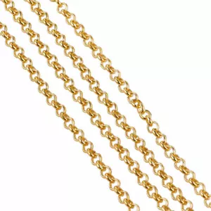 109yds oro hierro Rolo cadena sin soldadura cadena de cable DIY collar haciendo carrete 4x1mm - Imagen 1 de 7