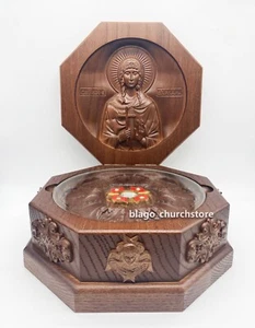 Holz Kirchenlade für heilige Reliquien mit ortodoxem Reliquiar mit Ikone von Varvara8,07" - Bild 1 von 6