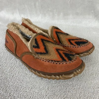 Sorel Tremblant Manta Zapatilla Mocasines Talla 7 Marrón Naranja Sherpa Forrado Sin usar, en caja Foto 1 de 4