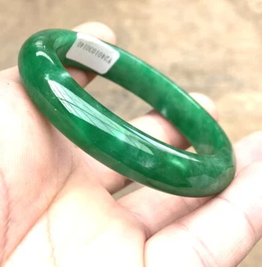 Certified 57mm Natural Green Myanmar Jade jadeite Hand carving bracelets 0140 - Picture 1 of 5