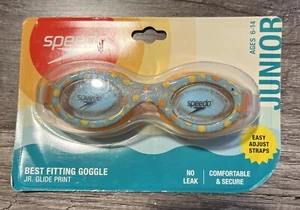 Speedo Junior Glide Print Swim Goggles Anti Fog Ages 6-14 - Orchard Orange - Picture 1 of 2