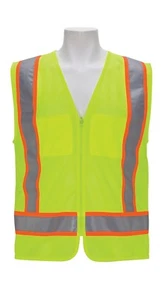 3A SICHERHEITSKLASSE 2 NETZ SICHERHEITSWESTE - X MUSTER - LIMETTE - XLARGE - Bild 1 von 2