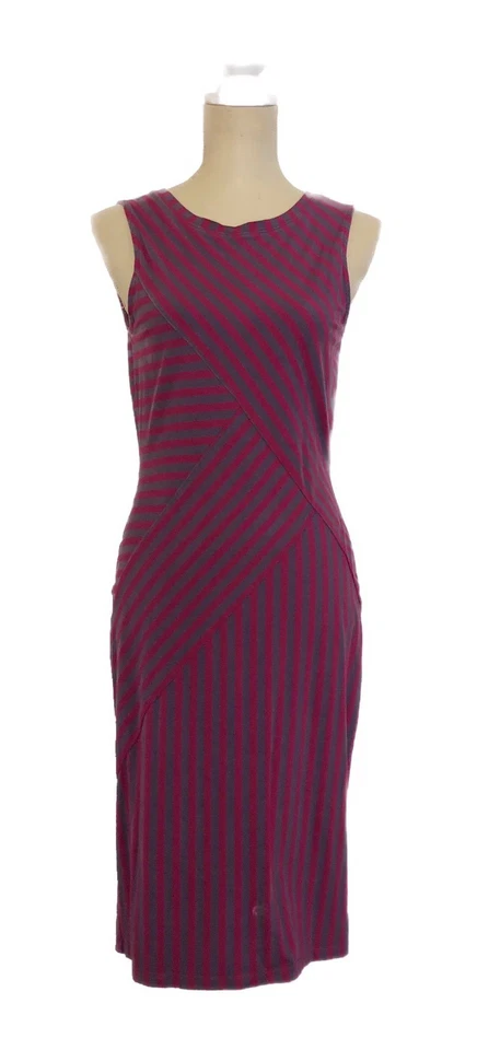 Brooklyn Industries Dress Sleeveless Striped Zipper Back Purple - Image 1 of 4