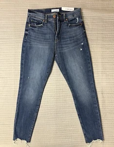 LOFT High Waist Skinny Ankle Raw Hem Blue Damenjeans Größe 26 2P Petite Neu mit Etikett - Bild 1 von 6