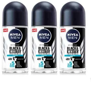 NIVEA MEN  Black and White Invisible Fresh Protection 3 Pack - Picture 1 of 2