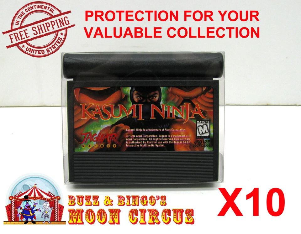 10x FUNDA CAJA PROTECTORA DE PLÁSTICO TRANSPARENTE PARA CARTUCHOS DE JUEGO ATARI JAGUAR Foto 1 de 4