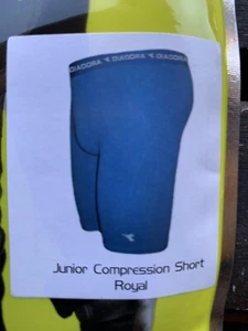 Diadora Junior Compression Shorts Royal Blue - Picture 1 of 1