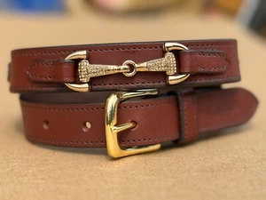 COUNTRYPRIDE LEATHER BELT WITH BIT WITH CRYSTAL SIE 22" TO 382 IN TAN COLOUR - Picture 1 of 6