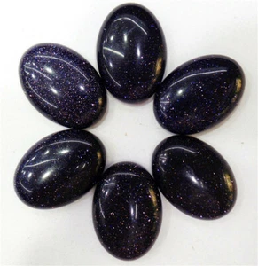 Cabochon ovale cabina pietra sabbia blu 25x18x6 mm 25 pezzi QQ320 - Foto 1 di 2