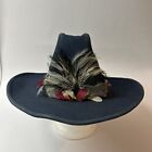Vintage YA Western Denim Jean Cowboy Hat, Size M 7-7 1/8, Made In Korea