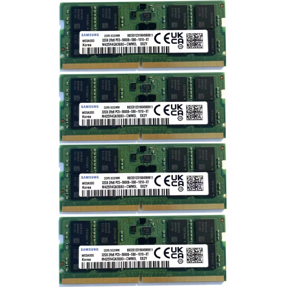 Samsung 2x32GB PC5-44800 DDR5 5600 MHz SODIMM Laptop Memory RAM M425R4GA3BB0-CWM
