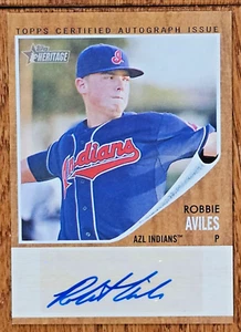 2011 Topps Heritage Minors Real One Autogramme #RA Robbie Aviles/861 - Bild 1 von 6