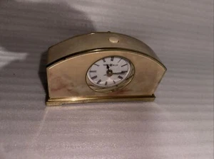Vintage Howard Miller Clock Gold Metal Desk/Shelf Battery Power with Light - Picture 1 of 5
