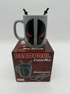 NEW! Marvel Deadpool Ceramic Mug With Stirring Spoons - Picture 1 of 2