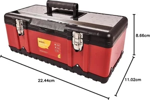 Cassetta porta attrezzi resistente 23" acciaio inox bauletto portaoggetti e vassoio rimovibile N0150 - Foto 1 di 4