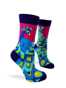 Peacocks Crew-Damensocken Größe 9-11 Fabdaz Vogel hell & bunt Mode neu - Bild 1 von 1