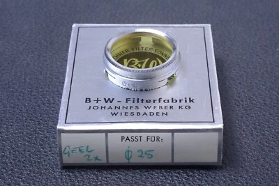 ✅ B & W SCHNEIDER YELLOW 2X 25MM FILTER GENUINE LENS OR CAMERA PUSH W/ BOX 102-2 - Image 1 of 2