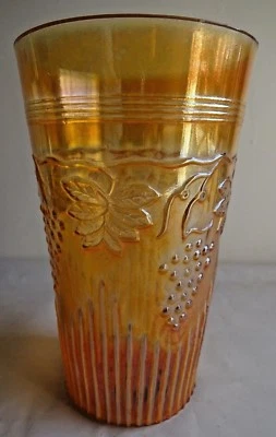 Vintage Carnival Glass Tumblers Beaded Panels Jain Glass Works India Rare#48 F - image 1 of 4