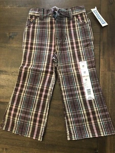VTG Toddler Girl’s Plaid Pants Flare Size 18M 60’s 70’s TOUGHSKINS - NEW w TAGS - Picture 1 of 10