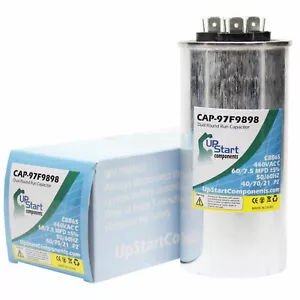 Condensatore 60/7,5 MFD 440 Volt doppia corsa rotonda per vettore 697CNX048000ABAA - Foto 1 di 1