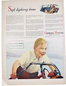 1944 Print Ad WWII General Motors New Departure Ball Bearings Bike Bomber - Picture 1 of 2