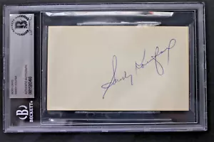 Sandy Koufax LA Dodgers HOF 3x5 Signature Index Card Autographed Auto BAS - Picture 1 of 4
