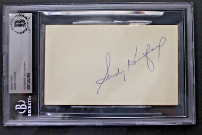 Sandy Koufax LA Dodgers HOF 3x5 Signature Index Card Autographed Auto BAS - Image 1 of 4