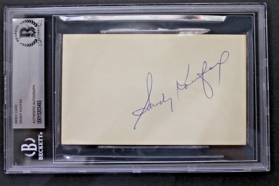 Sandy Koufax LA Dodgers HOF 3x5 Signature Index Card Autographed Auto BAS - Image 1 of 4