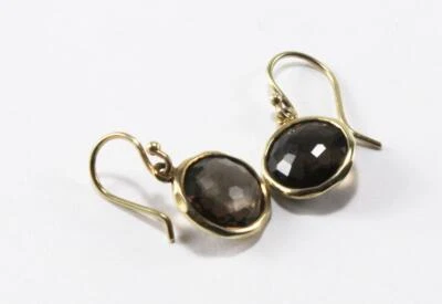 PENDIENTES COLGANTES IPPOLITA MINI PIRULETA 18K AMARILLO CUARZO AHUMADO FORMA REDONDA Foto 1 de 4