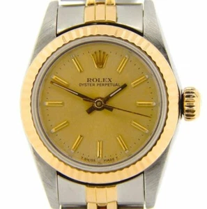 Reloj perpetuo Lady Rolex 2Tonos Oro 18k Acero Inoxidable Ostra Champagne 67193 - Imagen 1 de 8