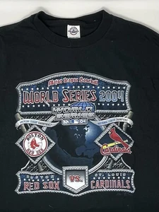 Vintage 2004 MLB World Series Red Sox Cardinals Matchup Black T Shirt (XL) - Picture 1 of 8