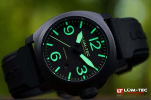 Lum-Tec M92 Automatic spec. watch, 26J, adj., 300 m, 2- year war. + 2 straps NEW - Picture 1 of 10