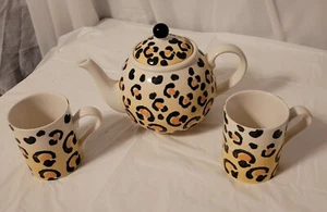 Arthur Wood 3-teilige Teekanne im Leopardenstil & 2 Tassen - Bild 1 von 6