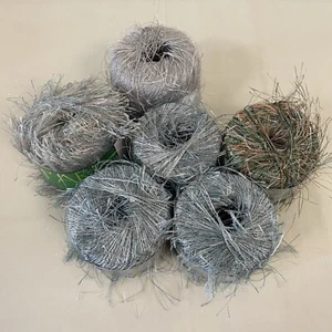 Lot Of 6 Mixed Skeins Of Novelty Yarn- Flutter, Park - Picture 1 of 4