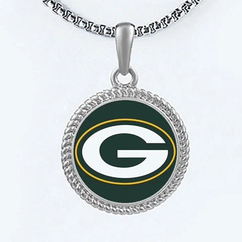 Green Bay Packers Womens Mens Round Link Chain Pendant Necklace w Gift Pkg D22 Cover