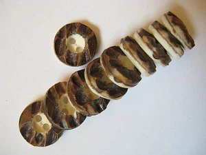 Rustikaler Trachtenknopf echt Hirschhorn D 16mm H 5mm 2 Loch Kissenbezug Oktober - Bild 1 von 14