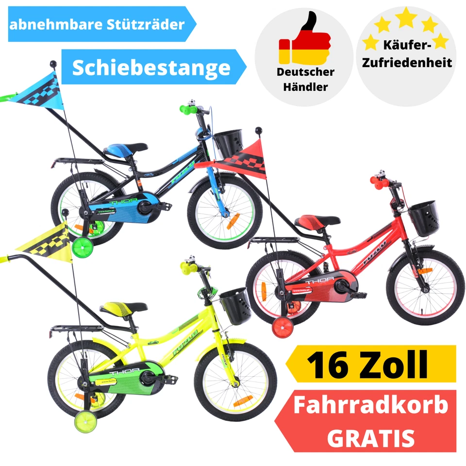 16 Zoll Kinderfahrrad Kinder Fahrrad Kinderrad Junge Mädchen Kids Bike 16" - Bild 1 von 4
