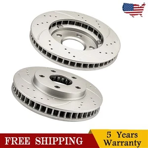 Front Drilled & Slotted Disc Brake Rotors 55036 For Chevrolet Venture 1997-2005 - Picture 1 of 10