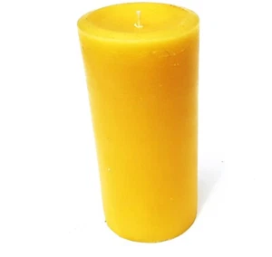 3" wide Pure Beeswax pillar Candle Choose 4" 6" 9". Burning time 55, 80, 125 - Picture 1 of 8