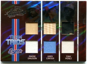 Tarjeta de recuerdos absolutos de Andre Dawson, Gary Carter y Tony Pérez 2005 Playoff #0 - Imagen 1 de 2