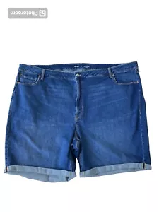 Old Navy High Rise O.G. Straight Denim Jeans Shorts Bündchen Gr. 30 Plus Neu - Bild 1 von 4